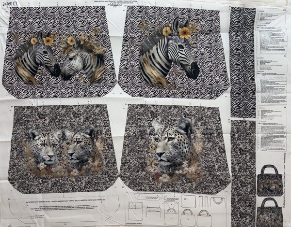 Strandtasche Zebra & Schneeleopard